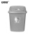 安赛瑞 摇盖垃圾桶 带盖工业商用环卫垃圾桶 40L 塑料户外垃圾桶 银灰色27426