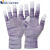 PU条纹涂指手套 柔软防滑耐磨碳纤维尼龙手套 劳保工作手套 十三针白色手套芯（请拍12的倍数）*条纹*