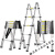 加厚铝合金多功能伸缩梯工程人字折叠梯升降楼梯便携梯子定制 德标/人字梯1.7米+1.7米-30步距
