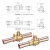 鸿森QFT冷媒球阀 6-54mm焊接口机组管道截止阀空调冷库雪种控制阀 QFT-6V【6.35mm】【带加注口】