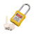 立采 安全挂锁 绝缘安全工程挂锁ABS塑料钢制锁梁工业塑料锁具 黄色 一个