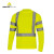 代尔塔 长袖T恤404017 荧光高可视工作服款 圆领 黄色 XL 1件
