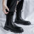 UXGK切尔西靴男冬季中筒靴子黑色高帮鞋英伦风加绒加厚 666黑色 39