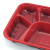 冰禹 一次性餐盒打包盒 外卖快餐饭盒塑料饭盒 红黑五格带盖(20套) BYyn-798