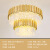 澳颜莱后现代轻奢水晶吊灯欧式简约美式客厅灯卧室餐厅金色套餐组合灯具 双层圆120cm 含12w优质LED光源
