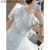 克图克琪琪的商贸店女装连衣裙显瘦连衣裙蕾丝气质夏季宽松夏装收腰 乳白色 XL