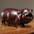 黑檀实木质雕刻猪摆件十二生肖动物猪家居装饰红木工艺品 黑檀木长8cm