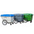 安达通 手推垃圾车 保洁带轮清运车物业环卫大号小型户外垃圾桶车 灰色400L