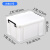 定制加厚带盖特大号周转箱收纳箱整理箱盒商用储物塑料饭店厨房洁 白色小号435*325*250mm