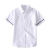 山头林村男童短袖衬衫夏季薄款小学生校服中大儿童纯棉白色衬衣六一演出服 袖口蓝条 120cm