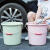 塑料手提小水桶大号加厚洗衣桶储水桶洗车圆桶塑料桶 大号米色