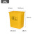 安达通 医疗垃圾桶 一次性塑料医院诊所用方形外贸推翻盖利器盒锐器桶 黄色医疗桶无盖20升