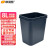 欧润哲 8L灰色方形塑料带压圈垃圾桶户外商用卫生间卫生桶厨房垃圾桶直投方桶