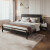 全友（QUANU）新中式古典风双人床胡桃木色主卧家具实木框架婚床129602 1.8米床+床头柜*1+265床垫