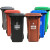 户外垃圾桶商用大号干湿分类240l升带盖轮120L小区室外环卫挂车桶 绿色 100加厚厨余垃圾