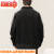 IVAJ日系潮牌运动百搭重磅复古立领开衫卫衣男装袖标宽松夹克秋 黑色 M(100-120斤)