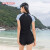 卡帕（Kappa）泳衣女分体平角女士游泳衣短袖保守UPF50+防晒专业游泳装备