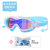 儿童泳镜马卡龙眼镜大框电镀眼镜PC防雾游泳眼镜防水护目镜 蓝粉幻彩电镀+盒子
