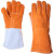 威仕盾 焊接手套 橙红色灰色手颈防火线电焊手套（35cm）G-0328 1对 L