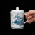 千红窑千红窑陶瓷办公杯 醴陵纯手绘釉下蓝彩山水带手柄泡茶杯作品茶杯
