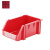 工创优品 零件盒组合式塑料加厚斜口收纳物料零散螺丝盒仓储货架盒H6红色 450*300*180mm