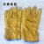 牛皮电焊手套耐高温加厚耐磨防烫劳保烧焊工作机械隔热 黄色磨毛内缝线手套 XL