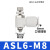 亚德客气管接头气缸节流阀 PSL4/6/8-M5/01/02可调节气动调速阀 ASL6-M8