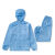 沁度打磨专用防尘衣透气分体连帽男女玻璃纤维工业喷漆防护服工作服 蓝色连帽上衣 XL
