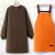 围裙长袖防水防油罩衣女网红新款2023可爱冬季厨房家用时尚工作服 橙色BC601+咖色BC801长袖