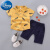 迪士尼（Disney）2023夏装男童卡通短袖衬衫满印短裤男童套装两件套小童贸易 w羽毛衬衫短袖黄色 80cm
