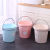 塑料水桶手提加厚洗衣桶多功能储水桶圆形桶宿舍洗衣桶装水桶 24L北欧粉水勺