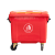 灵龙八方 户外大型垃圾桶 小区环卫工业酒店商用带轮带盖 660L垃圾转运桶 红色 塑料耳