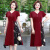 恒源祥（HYX）中老年连衣裙高档品牌新款妈妈夏装雪纺气质40岁50女夏季短袖裙子 黑色 2XL:适合105-120斤