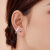 六福珠宝18K金淡水珍珠蓝宝石耳夹耳饰无耳洞可戴单只 定价 F48DSKE0008W 总重1.04克