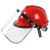 电焊防护罩面罩防冲击飞溅安全帽焊帽透明全脸打磨面屏防护面具 支架+黑色面屏+红色安全帽