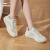 鸿星尔克运动板鞋女夏新款低帮厚底网面透气舒适小白鞋惊鸿1.0lite 微晶白 38