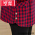 东方鸭春夏款长袖格子水洗棉衬衫中年装洋气纯棉衬衣薄外套女上衣 酒红格子 XL 建议100-120斤