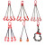 起重吊链吊车吊具猛钢铁链条吊环吊钩挂钩子吊索具行车吊装工具 6.4吨1米四腿
