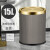 帝梵不锈钢摇盖式垃圾桶带盖轻奢风大小号厨房卫生间客厅欧式 15L可可灰宽纹金盖