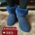羊毛袜子冷库冰厂用水鞋雨靴内衬袜套羊皮袜中老年居家地板袜保暖 加厚羊毛深蓝色21厘米高 34-35码