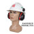 定制安全帽耳罩隔音降噪防噪降音工厂工业护耳器插挂式安全帽用 红色安全帽君御H8011型耳罩 新国标ABS安全帽