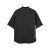 斯凯奇夏男子翻领t恤设计感修身外套时尚休闲百搭梭织短袖衬衫L223M101 碳黑色 M