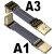 ADT标准型HDMI2.0公对公延长线 支持2K/144hz 4K/60Hz 弯头扁平线 A1R-A2 20cm