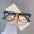 网红韩版防蓝光眼镜护眼男女潮平光镜手机眼镜框架 透明框 镜盒+镜布