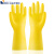 pvc橡胶手套家用防水洗衣胶皮干活劳保清洁家务洗碗手套厨房 莫兰迪粉37cm（加长） M码