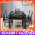 迈浩私现代轻奢双层钢化玻璃餐桌家用餐厅小户型长方形吃饭桌家用饭桌 餐桌+4张灰色皮椅 1.35米