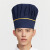 厨师帽子男工作帽透气餐厅餐饮厨房女布帽蘑菇帽防尘油烟 拼条帽黑色 带松紧