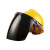 米囹适用定制电焊面罩配安全帽式焊工防护面具防烤脸护脸全脸焊头戴式焊帽 (透明)面罩+黄色安全帽