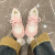 圣曼芬春季可爱丑萌大头小白鞋厚底增高女2024年秋冬季新款奶fufu鞋子板 粉红色升级款 35