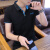 海澜之家夏季男士有领短袖T恤衫带领子tx休闲衣服宽松翻领polo.衫2024新款 黑色蓝领 3XL (建议145-160斤)